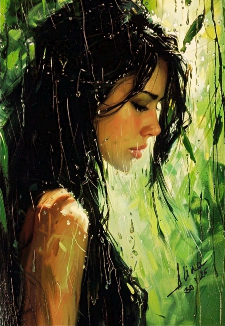 ArteDiAlina.com painting: Pretends is nothing but the rain